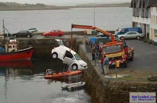 OMG!! Must See Photos: See what happens when evil spirits in a river need your car as their official car